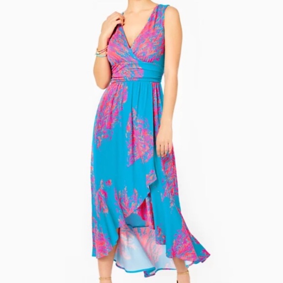 Lilly Pulitzer Moana Wrap Maxi Dress 🪸 - Picture 3 of 15